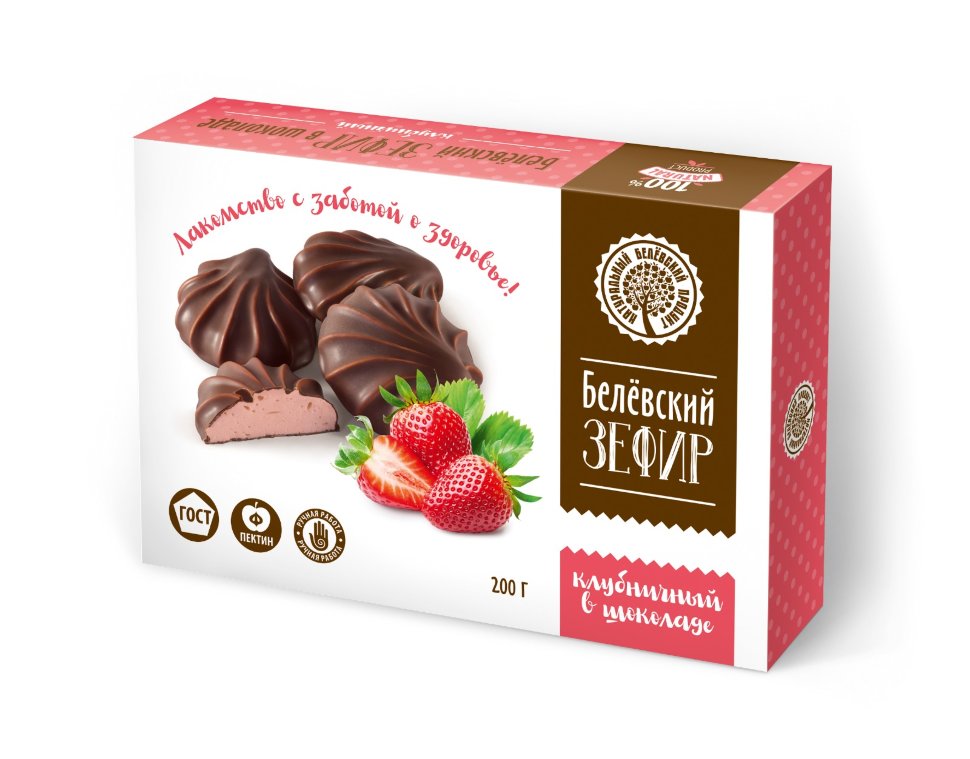   Зефир Белев 200г в шоколаде КЛУБНИЧНЫЙ      в Курчатове
