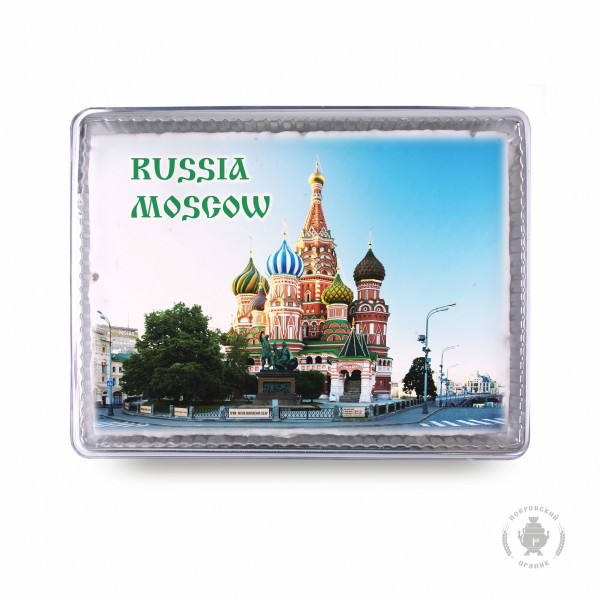 №3 Пряник 600г RUSSIA MOSCOW с фотопечатью (в подарочной пластиковой упаковке)  в Курчатове