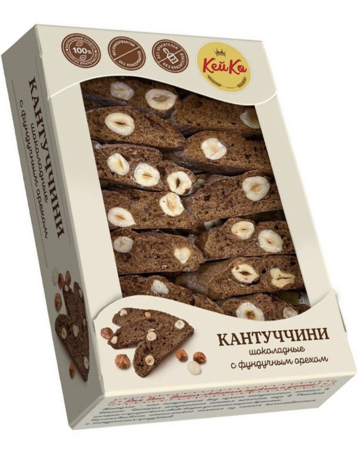  Кей Ко Кантуччини шоколадные с фундучным орехом, 200г  в Курчатове