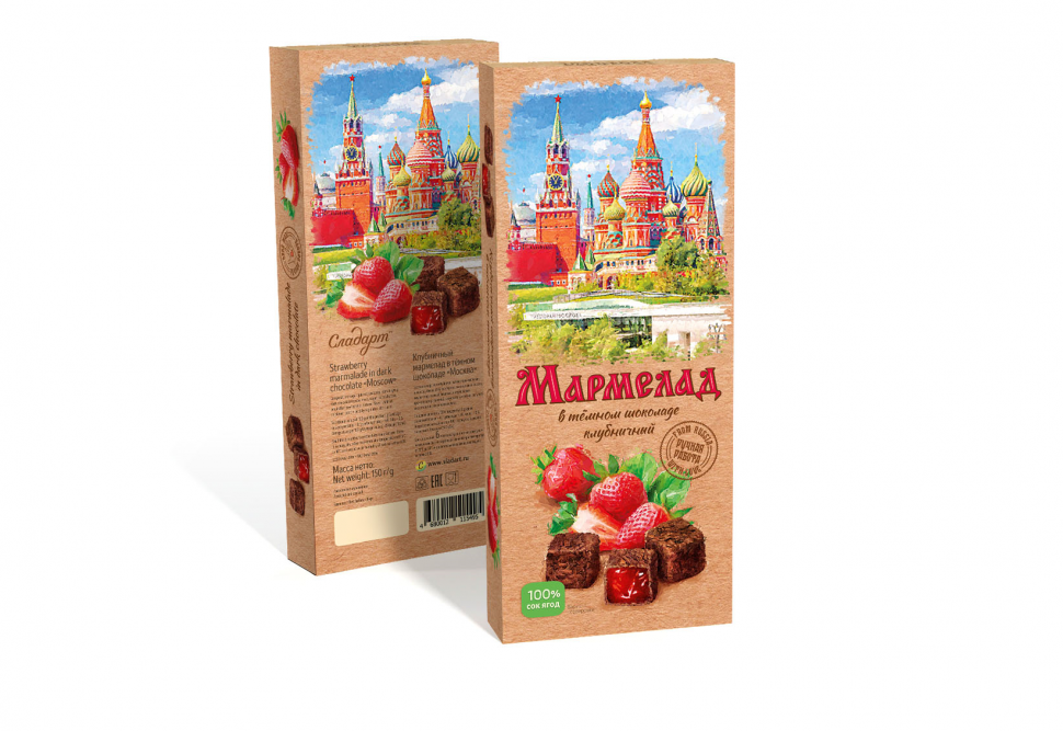  Сладарт Мармелад Клубничный в темном шоколаде, 150г  в Курчатове